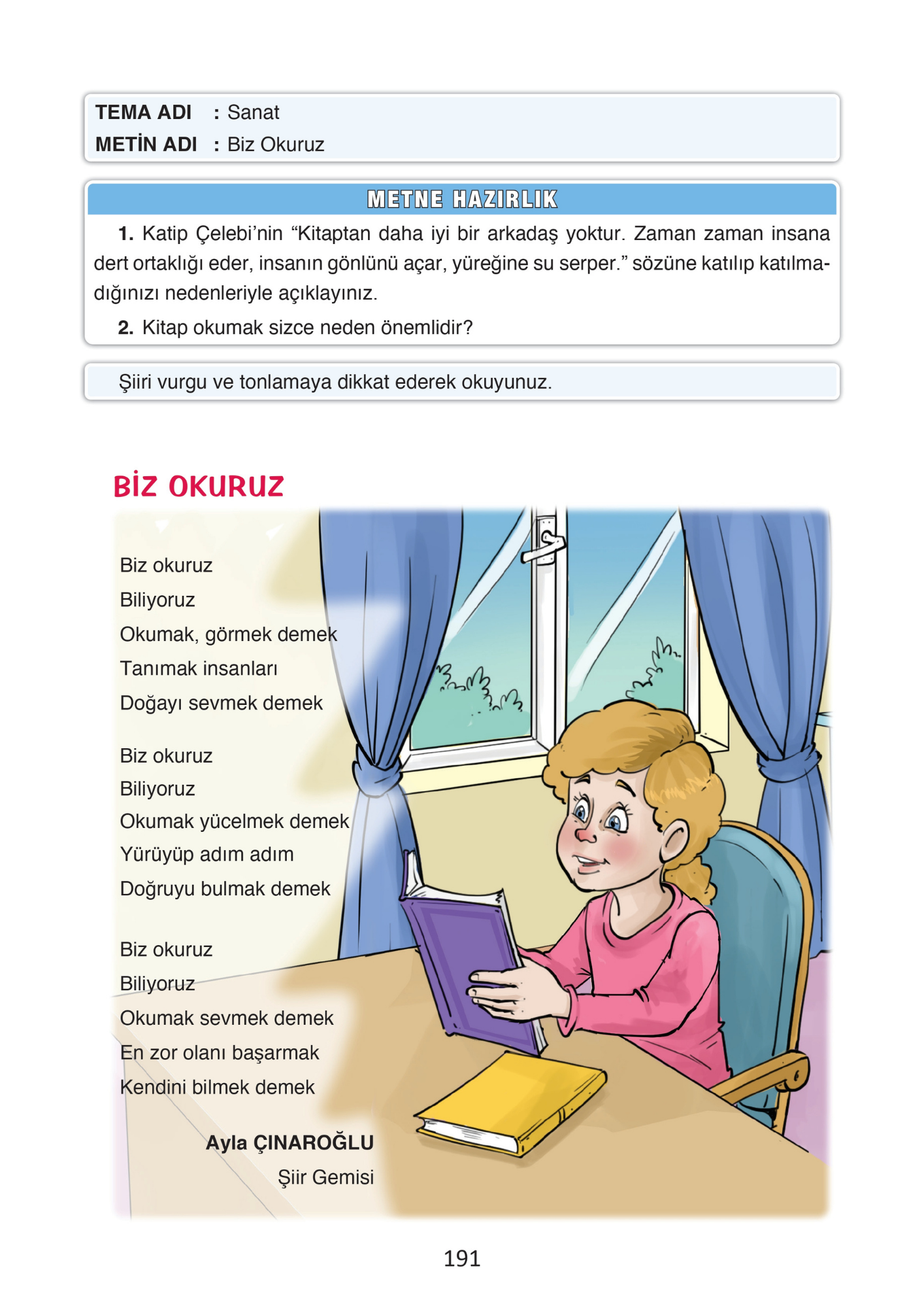 4. Sınıf Türkçe Ada Yayınları Biz Okuruz Metni Etkinlik Cevapları