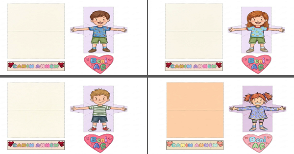 Anneler Günü Etkinlik (Kes-Katla-Yapıştır) 4 Farklı Görsel