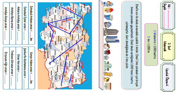 3.Sınıf Matematik Uzunluk Ölçme (Kilometre)-4