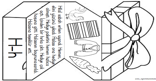 1.Sınıf İlk Okuma Yazma H-h Sesi Hediye Kutusu-Aç-Kapa-Boya-Okuma Metni