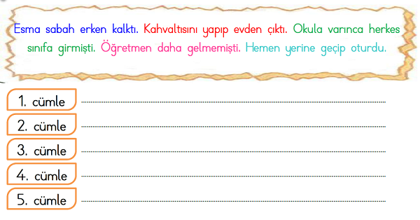 1.Sınıf Türkçe Cümle Bilgisi-5