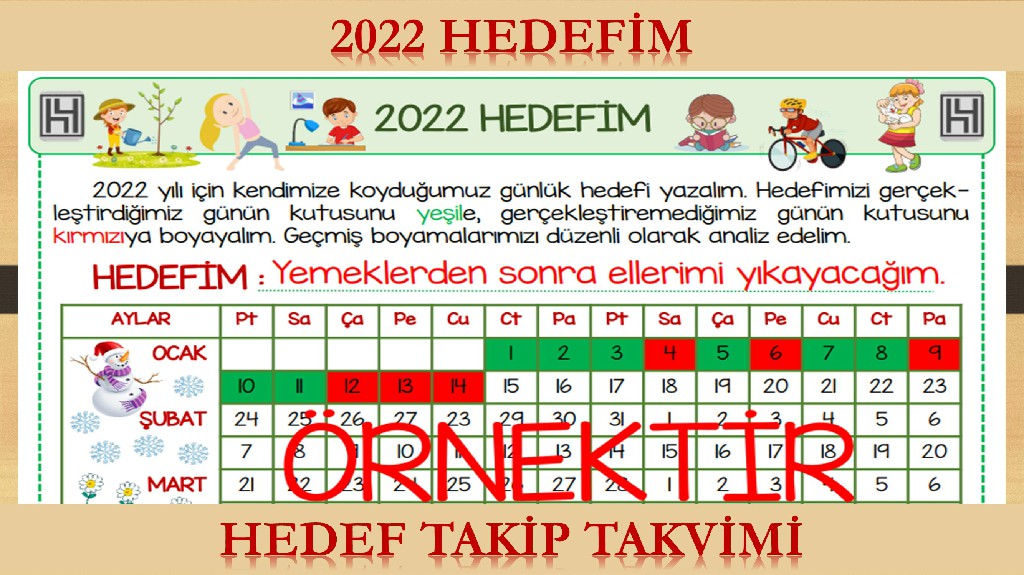 2022 HEDEFİM (Hedef Takip Takvimi)