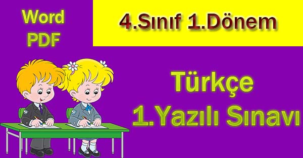 Türkçe Dersi 1.Dönem 1.Yazılı Sınavı