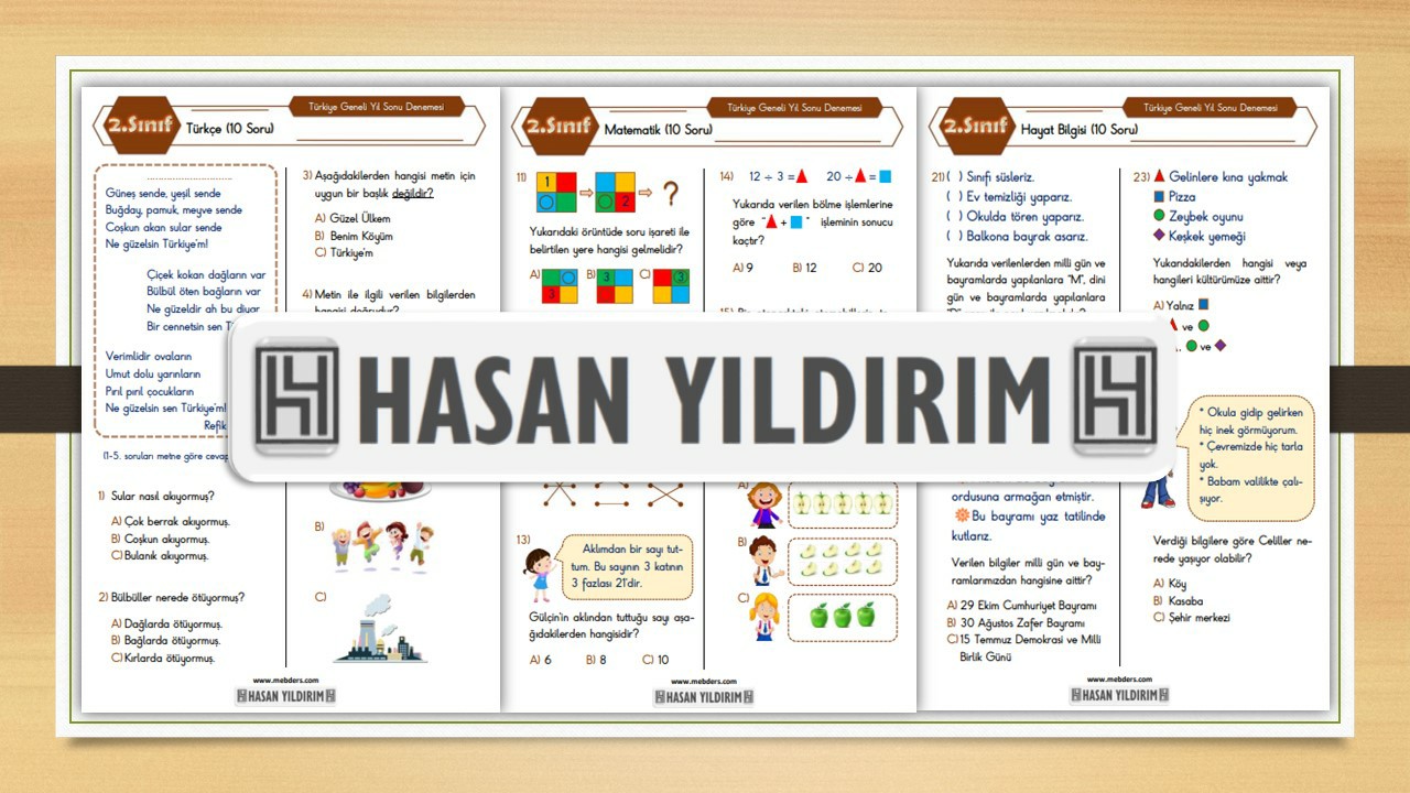 2.Sınıf Yıl Sonu Deneme Sınavı (PDF)