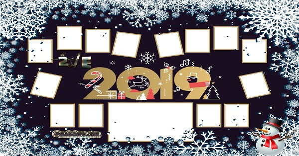 2E Sınıfı için 2019 Yeni Yıl Temalı Fotoğraflı Afiş (14 öğrencilik)