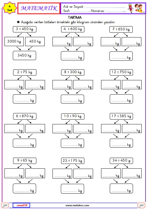 4. Sınıf Matematik Tartma Etkinliği 19