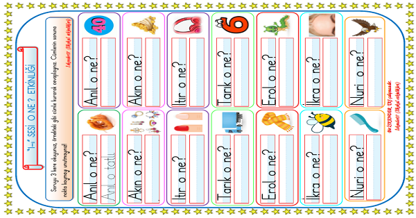1. Sınıf İlk Okuma Yazma I-ı Sesi O Ne? Çalışması