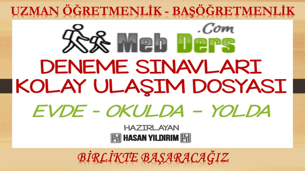 Deneme Sınavları Kolay Ulaşım Dosyası (Online ve PDF) - GÜNCEL