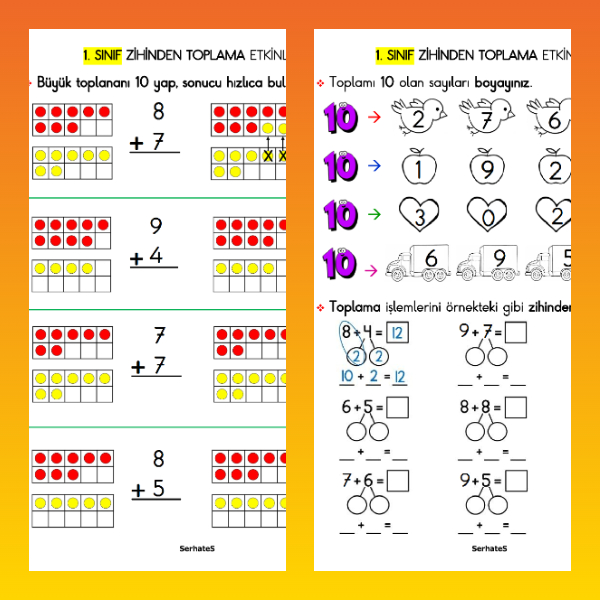 1. Sınıf Matematik - Zihinden Toplama Etkinliği - 1