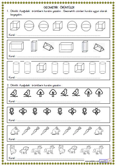 2. Sınıf Matematik Geometrik Örüntüler Etkinliği