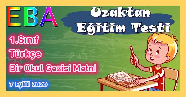 1.Sınıf Türkçe Bir Okul Gezisi Metni Uzaktan Eğitim Testi pdf