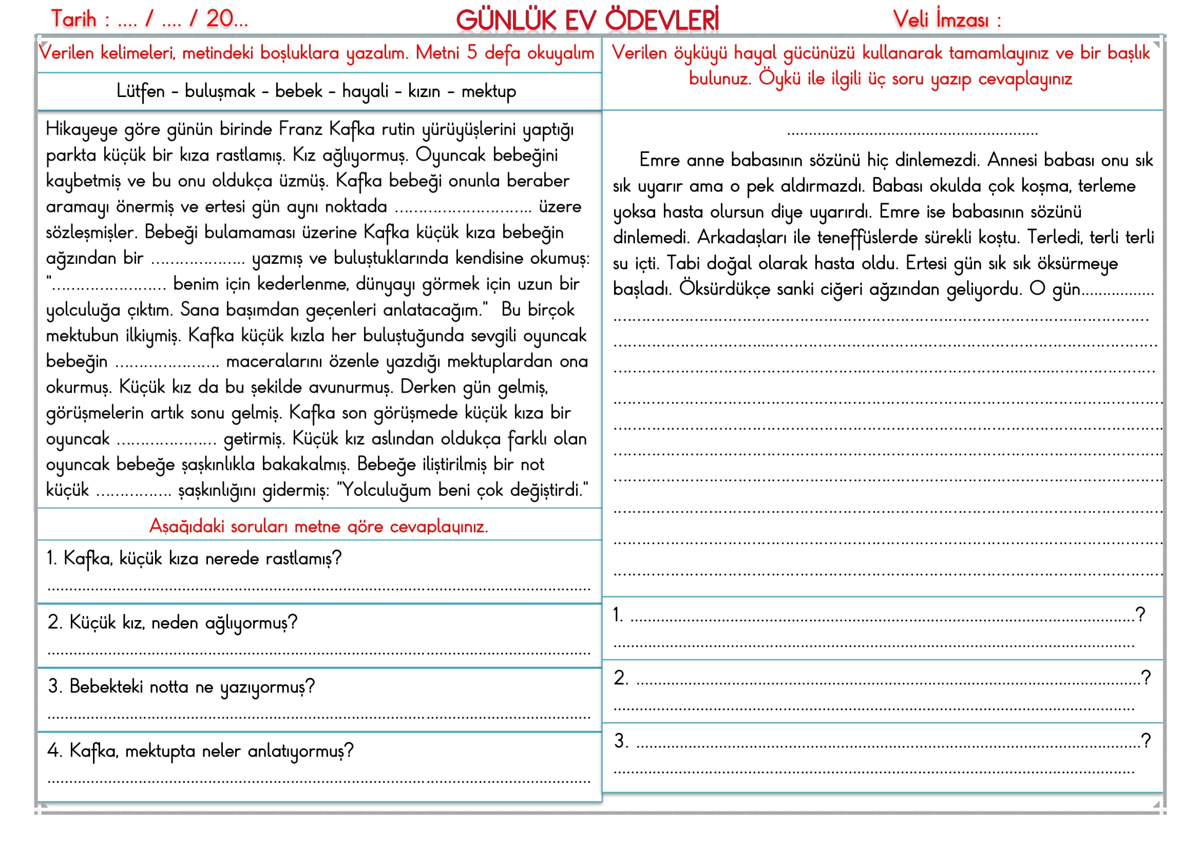 2.Sınıf - 11 Aralık 2025 Günlük Ev Ödevleri