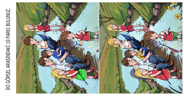 Farkı Bulma Etkinliği (Sudaki İnsanlar Arasındaki 10 Fark)