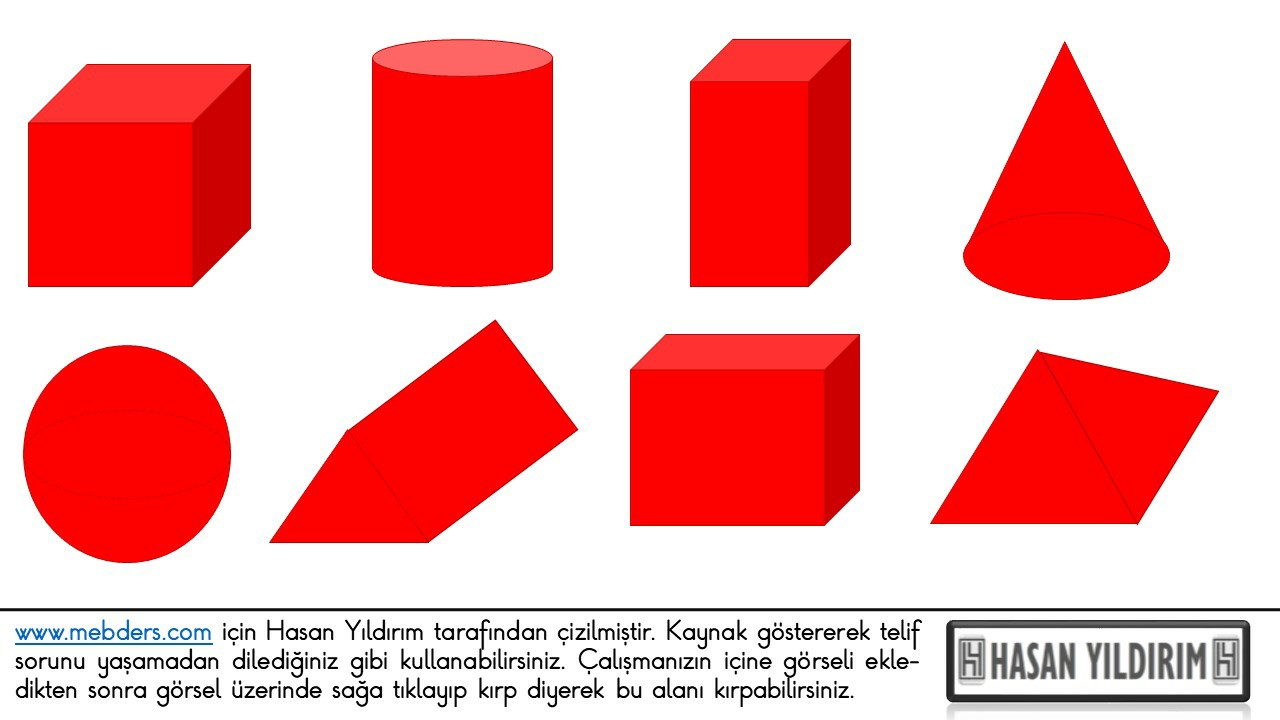 Geometrik Cisimler Kırmızı PNG