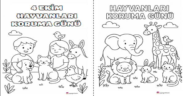 Hayvanları Koruma Günü Boyama Çalışması