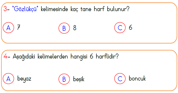 1.Sınıf Türkçe Alfabe Yaprak Test-1