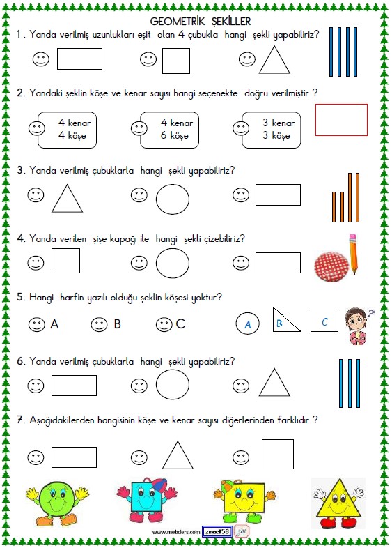 1. Sınıf Matematik Geometri Etkinliği 4