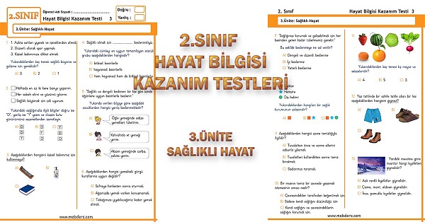 2.Sınıf Hayat Bilgisi Kazanım Testi - 3.Ünite - Sağlıklı Hayat