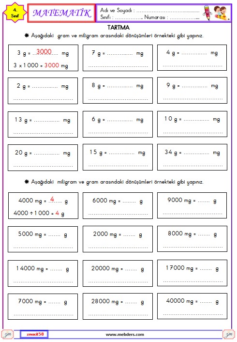 4. Sınıf Matematik Tartma Etkinliği 16
