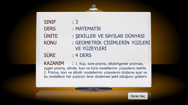 3.Sınıf Matematik Geometrik Cisimlerin Yüzleri ve Yüzeyleri Sunusu