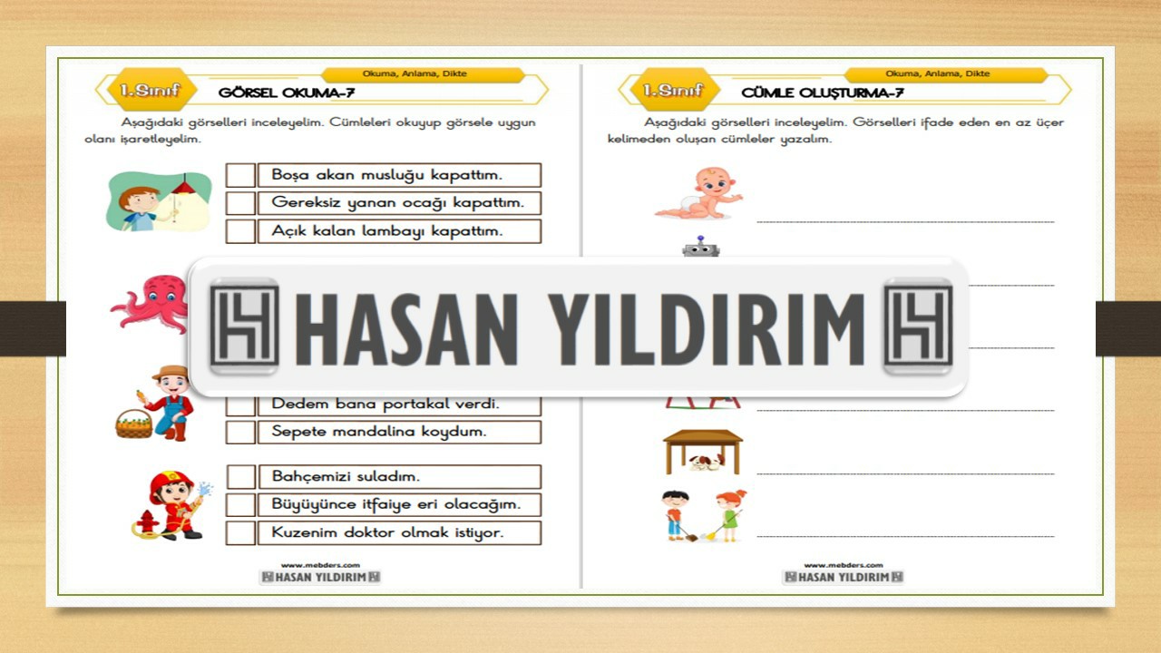 1.Sınıf Türkçe Görsel Okuma ve Cümle Oluşturma-7