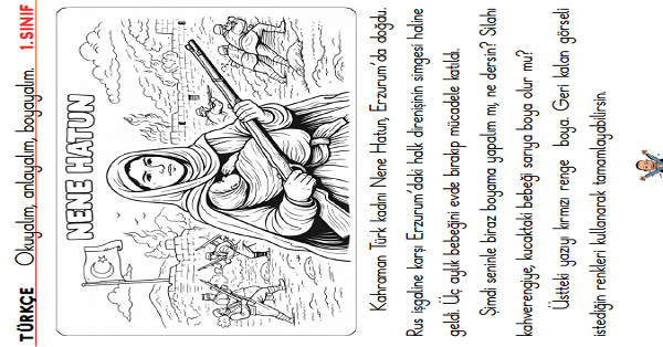 1. Sınıf Türkçe Oku - Anla - Boya -29 (Nene Hatun)