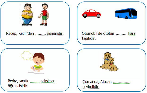 2.Sınıf Türkçe Karşılaştırma Cümleleri Etkinliği 2