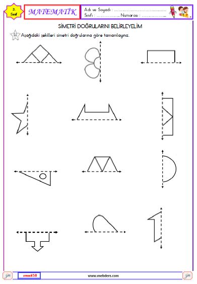 3. Sınıf Matematik Simetrilerini Çizelim Etkinliği 1