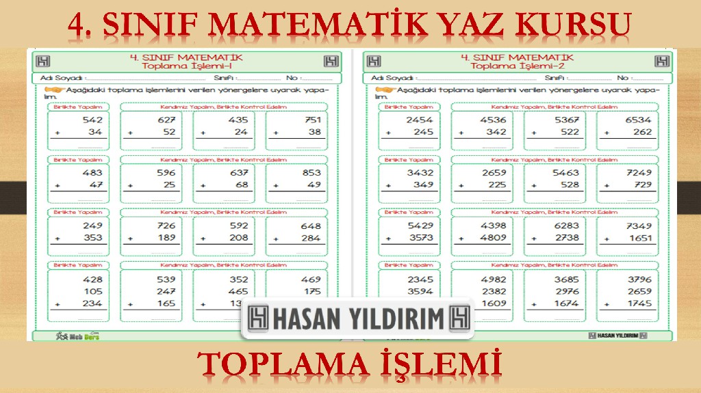 4.Sınıf Matematik Yaz Kursu - Toplama İşlemi (4.Sınıfa Hazırlık)