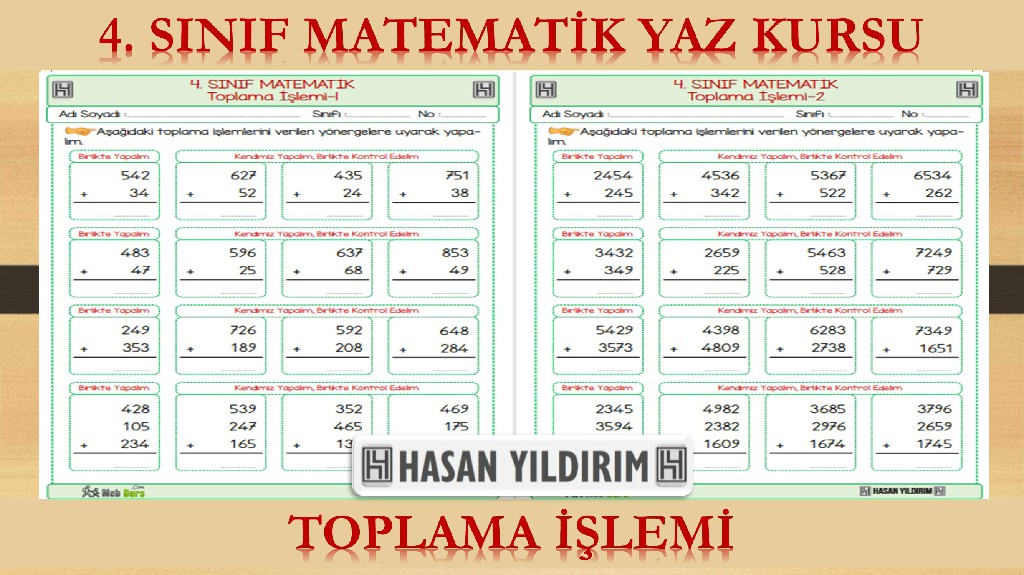 4.Sınıf Matematik Yaz Kursu - Toplama İşlemi (4.Sınıfa Hazırlık)