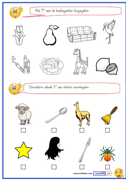 1. Sınıf İlk Okuma Yazma ( L-l Sesi ) Etkinlikleri