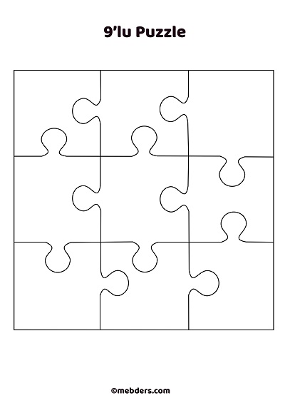 9'lu puzzle şablon 2