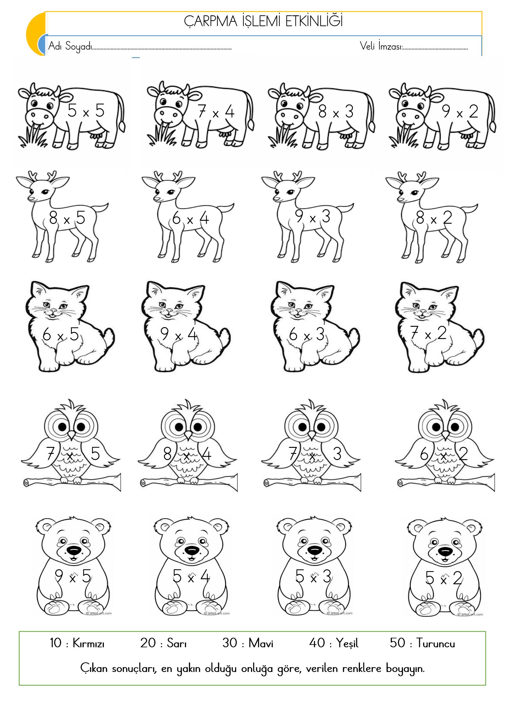 2.Sınıf - Matematik Çarpma İşlemi Etkinliği-4