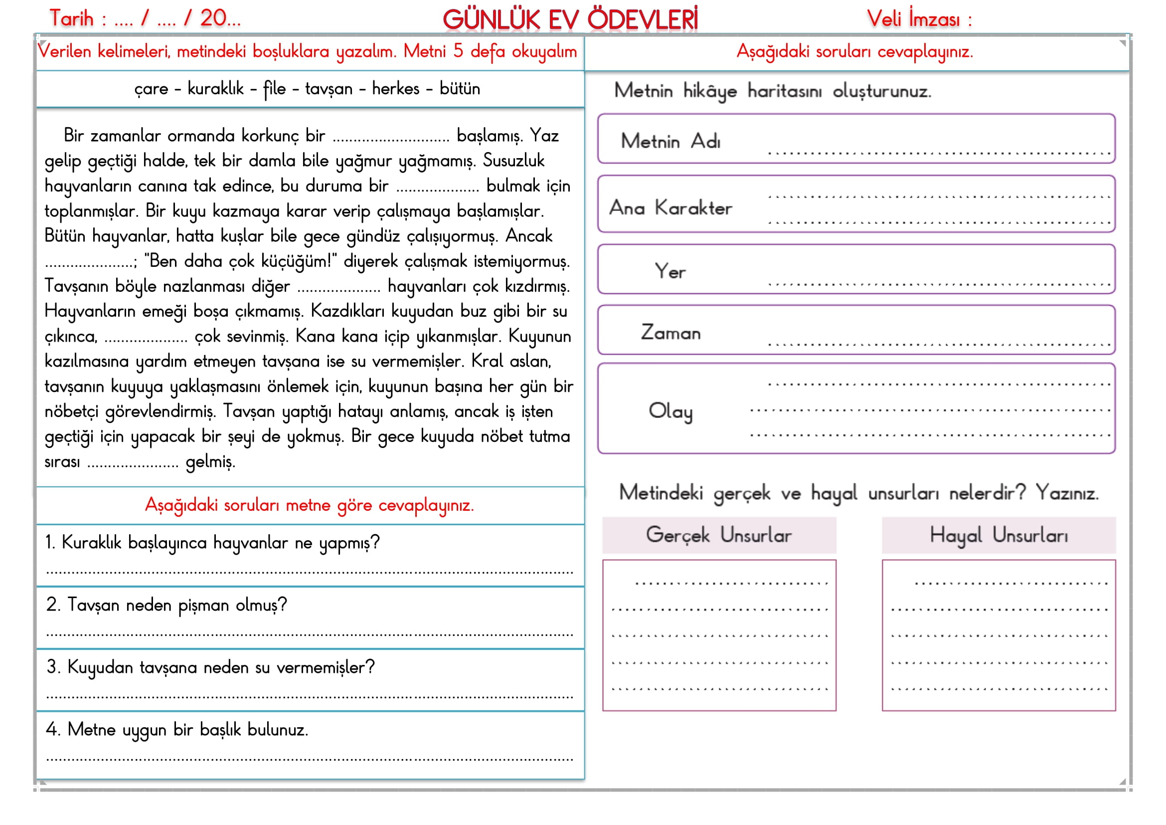 2.Sınıf - 10 Aralık 2025 Günlük Ev Ödevleri