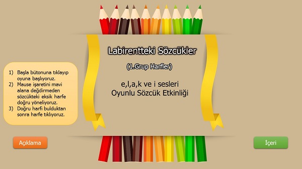 Eğlenceli Sözcük Tamamlama Labirentteki Sözcükler Sunusu 2