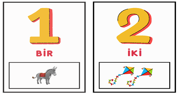 1.Sınıf Matematik Rakamlar (Renkli 0-20)