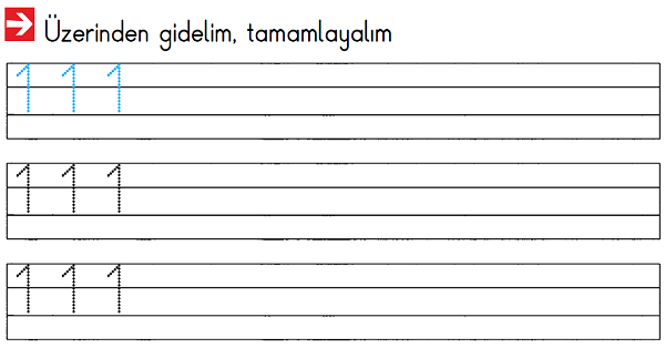 1.Sınıf Matematik (1 Rakamı) Bir Rakamı Etkinliği