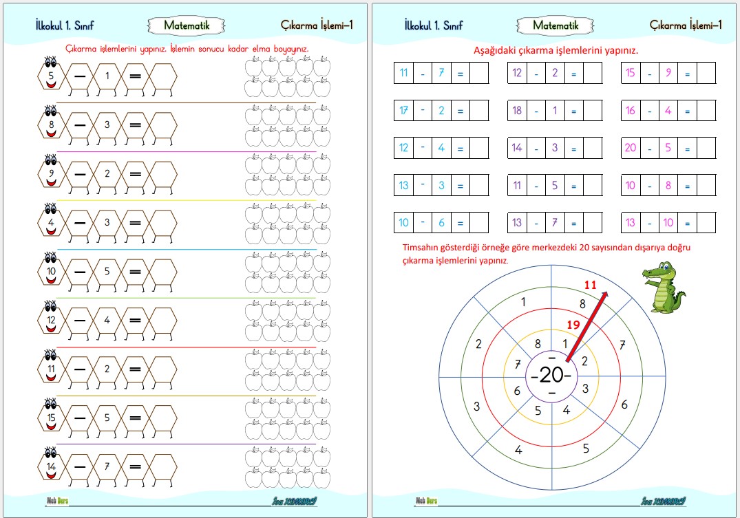 1. Sınıf Matematik Çıkarma 1