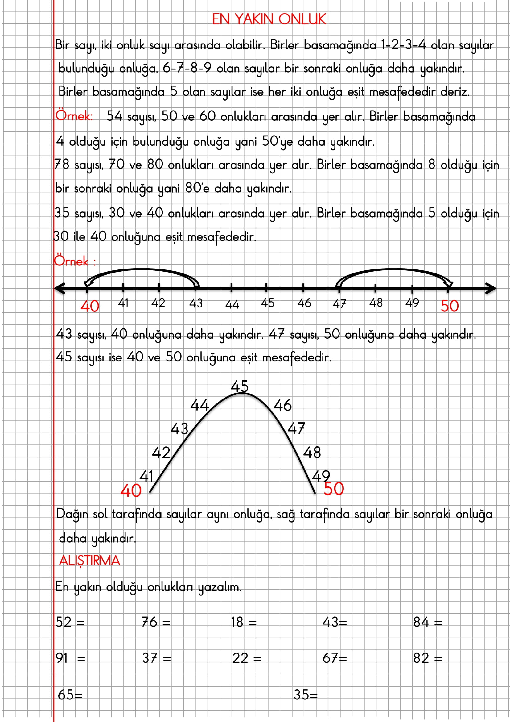 2.Sınıf Matematik Kareli Defterde En Yakın Onluk Konu Anlatımı