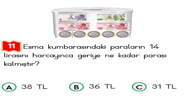 2.Sınıf Matematik Paralarımız-Yaprak Test-3