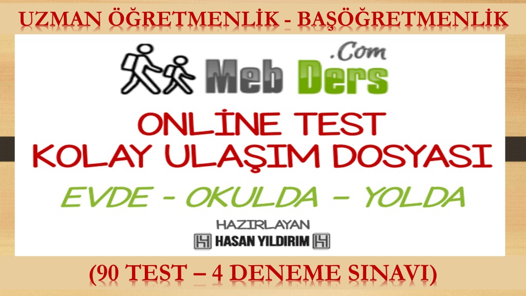 Online Test Kolay Ulaşım Dosyası (90 Test - 4 Deneme Sınavı)