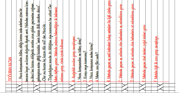3.Sınıf Türkçe Deftere Metin Çalışması-1