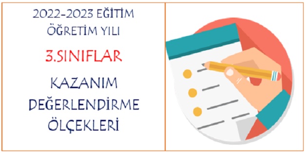 2022-2023 Eğitim Öğretim Yılı 3.Sınıflar 1.Dönem 3.Ünite Kazanım Değerlendirme Ölçeği