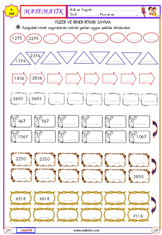 4. Sınıf Matematik Yüzer ve Biner Ritmik Sayma Etkinliği