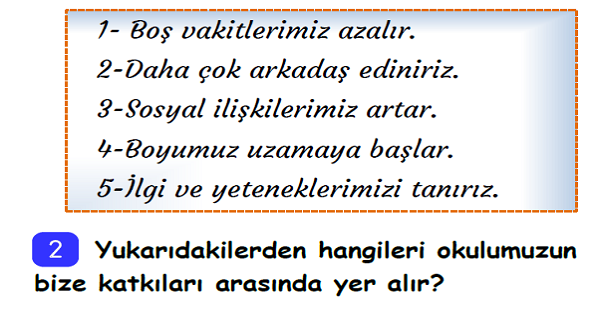 3.Sınıf Hayat Bilgisi Okulumuzda Hayat Ünite Değerlendirme-4