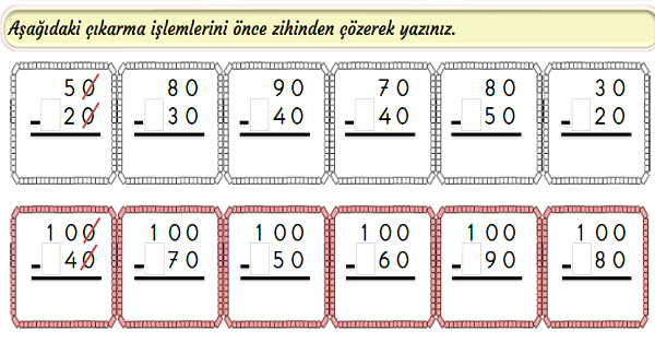 3.Sınıf Matematik Zihinden Çıkarma İşlemi-1