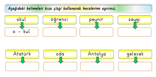 2.Sınıf Türkçe Kısa Çizgi Etkinliği-1