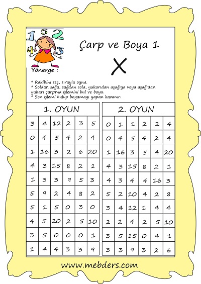 İnteraktif Çarp ve Boya Oyunu 1