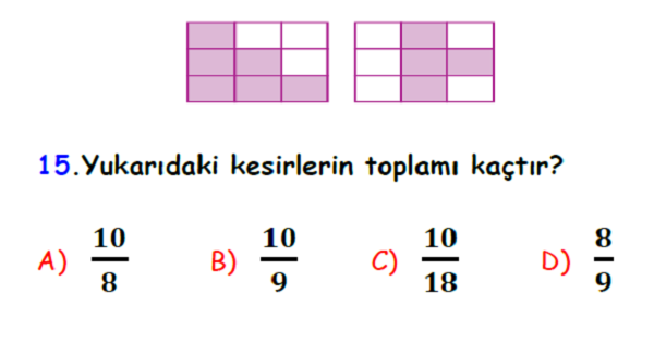 4.Sınıf Matematik Kesirler Yaprak Test-7