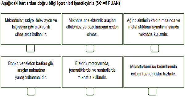 4.Sınıf Fen Bilimleri Dersi 1.Dönem 2.Yazılı Sınavı